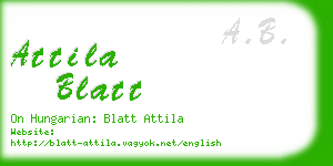 attila blatt business card